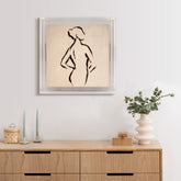Brush Figure Study IV - High Resolution Giclee Printed Canvas Framed in Contemporary Clear Acrylic Frame